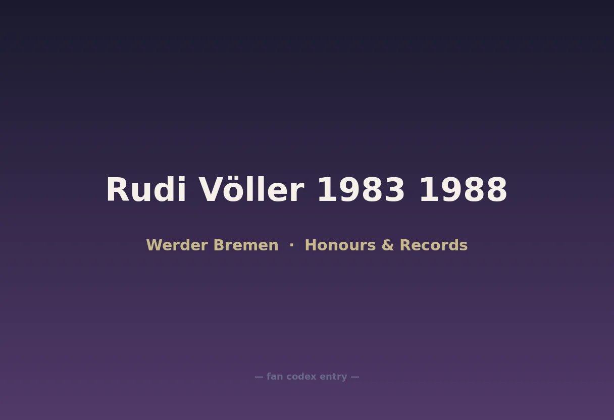 Rudi Völler 1983 1988