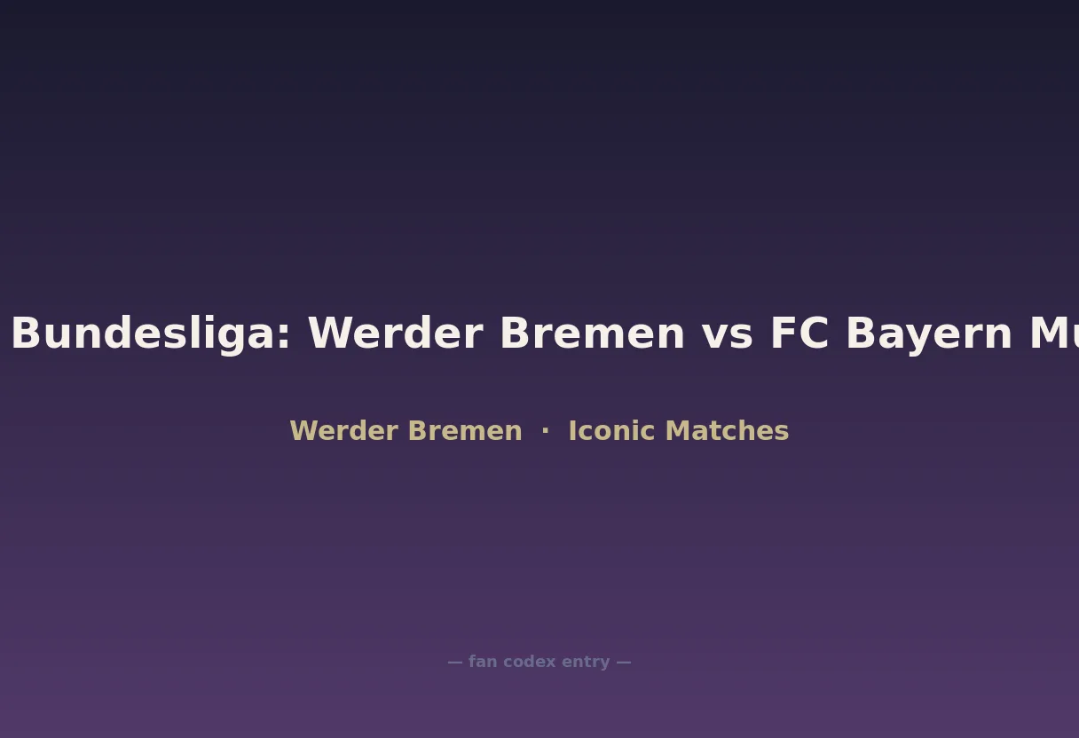 1965 Bundesliga: Werder Bremen vs FC Bayern Munich
