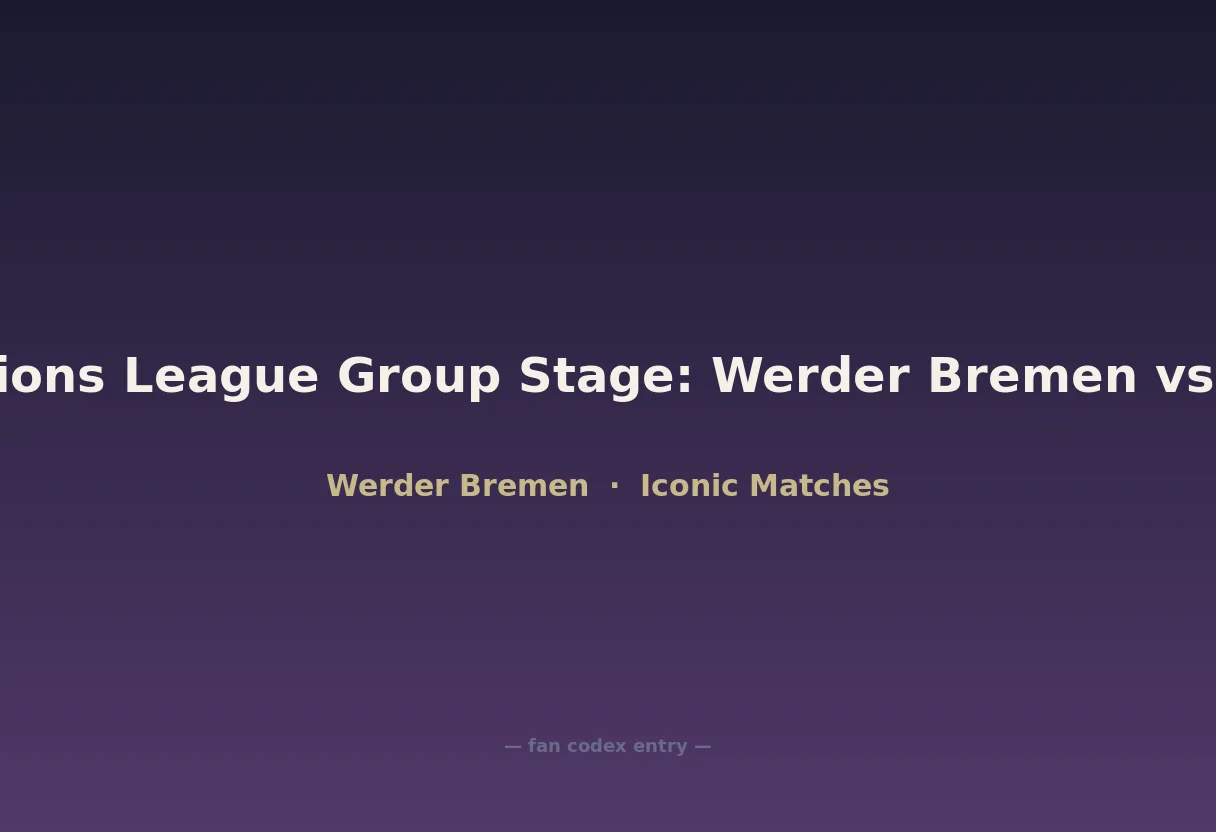 2004 Champions League Group Stage: Werder Bremen vs Real Madrid