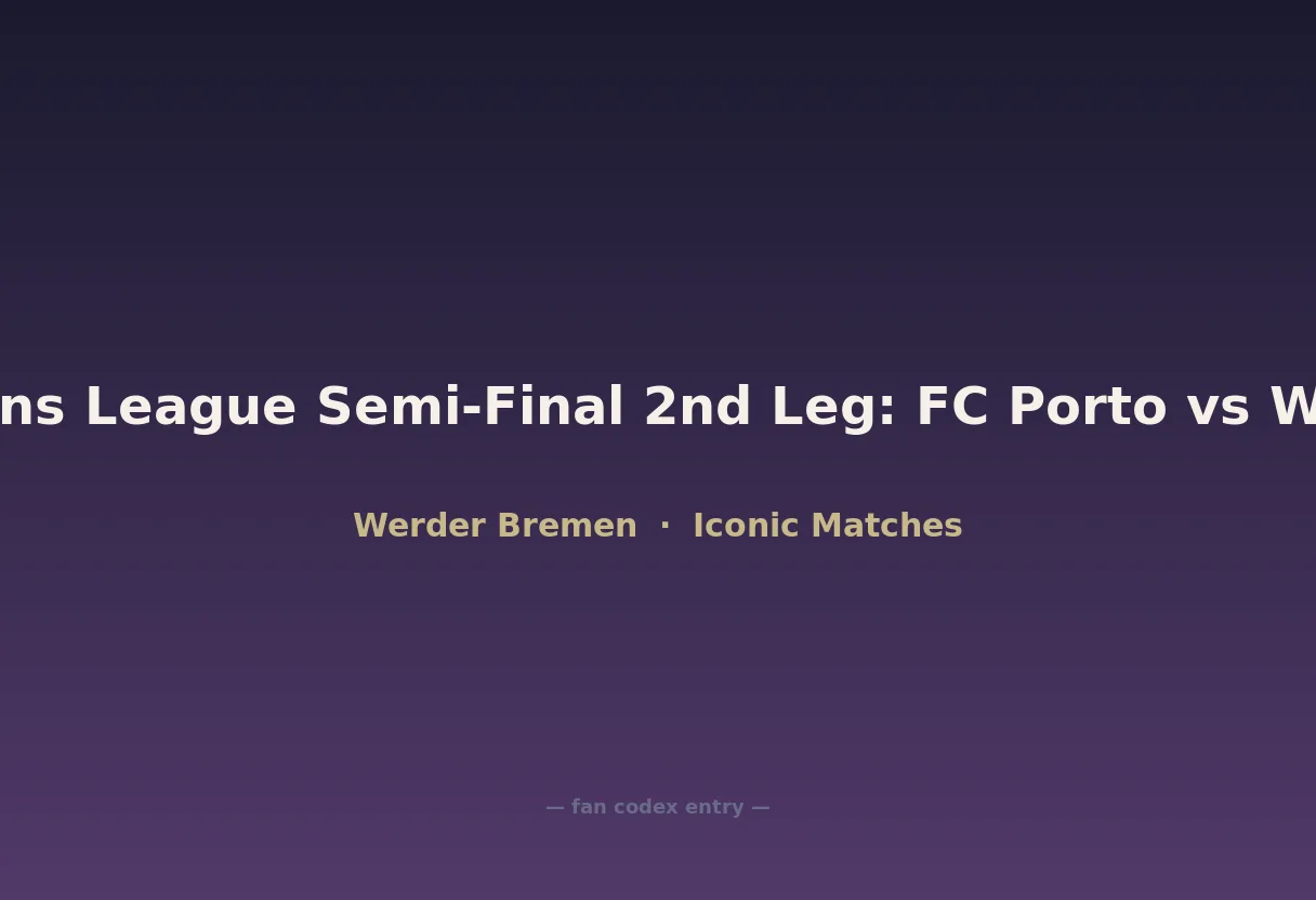 2004 Champions League Semi-Final 2nd Leg: FC Porto vs Werder Bremen